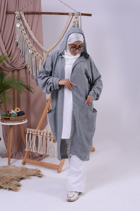 Elegant Linen Cardigan - كارديجان من الكتان الأنيق