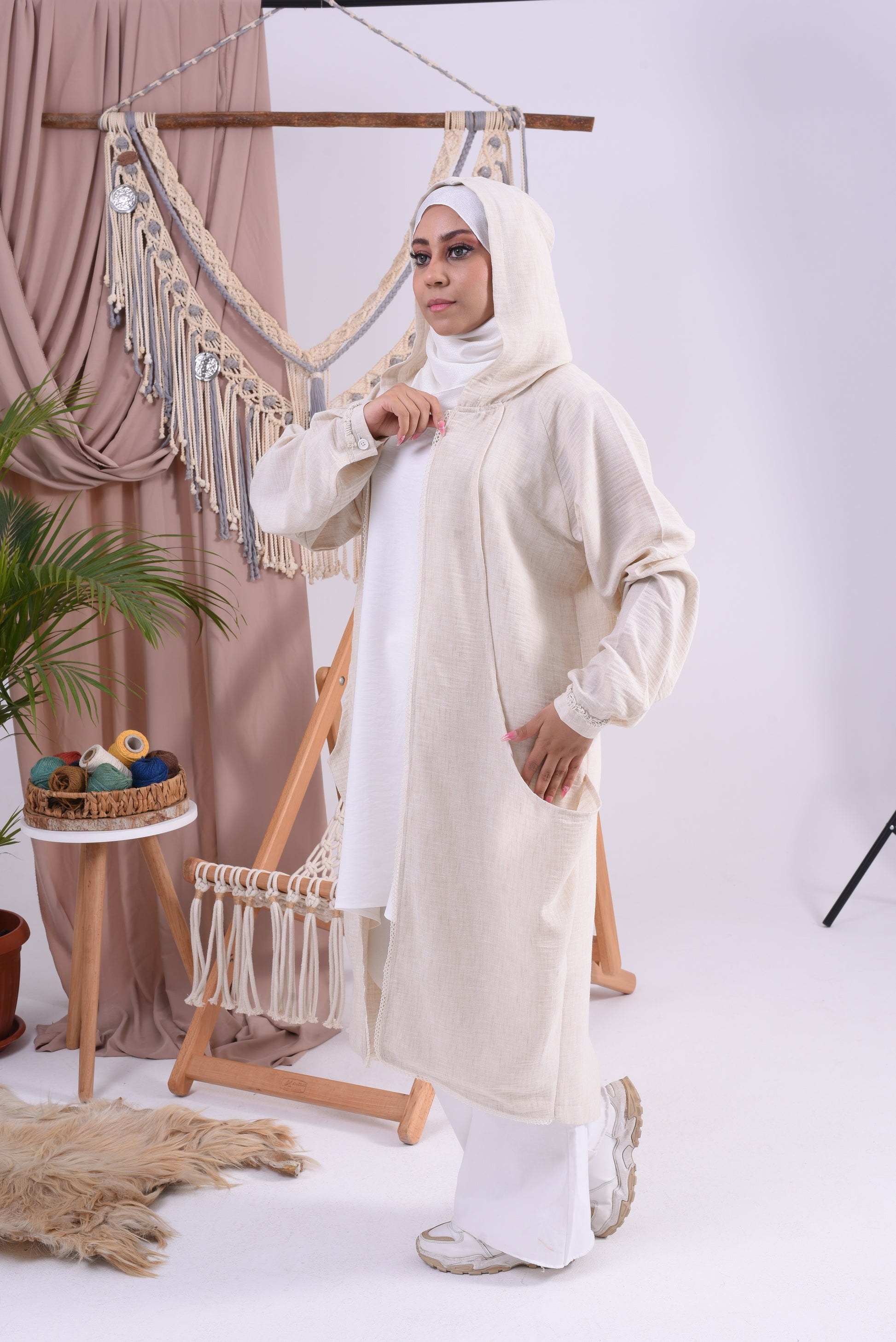 Elegant Linen Cardigan - كارديجان من الكتان الأنيق
