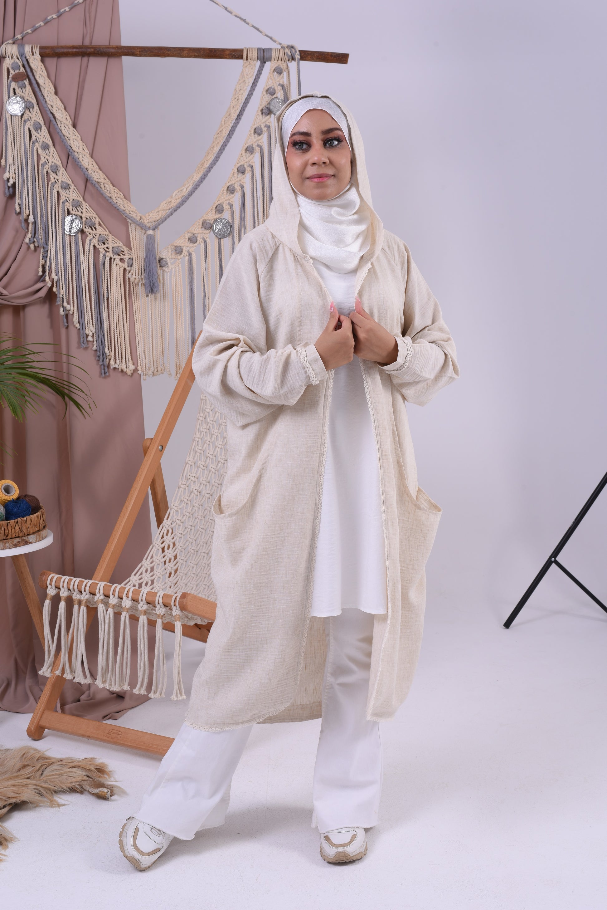 Elegant Linen Cardigan - كارديجان من الكتان الأنيق