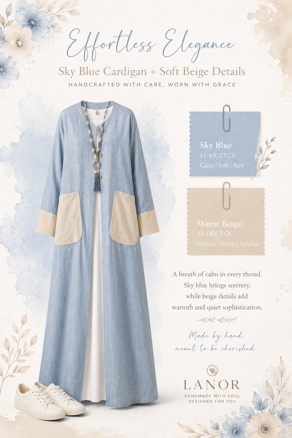 Classic Abaya with hand made details