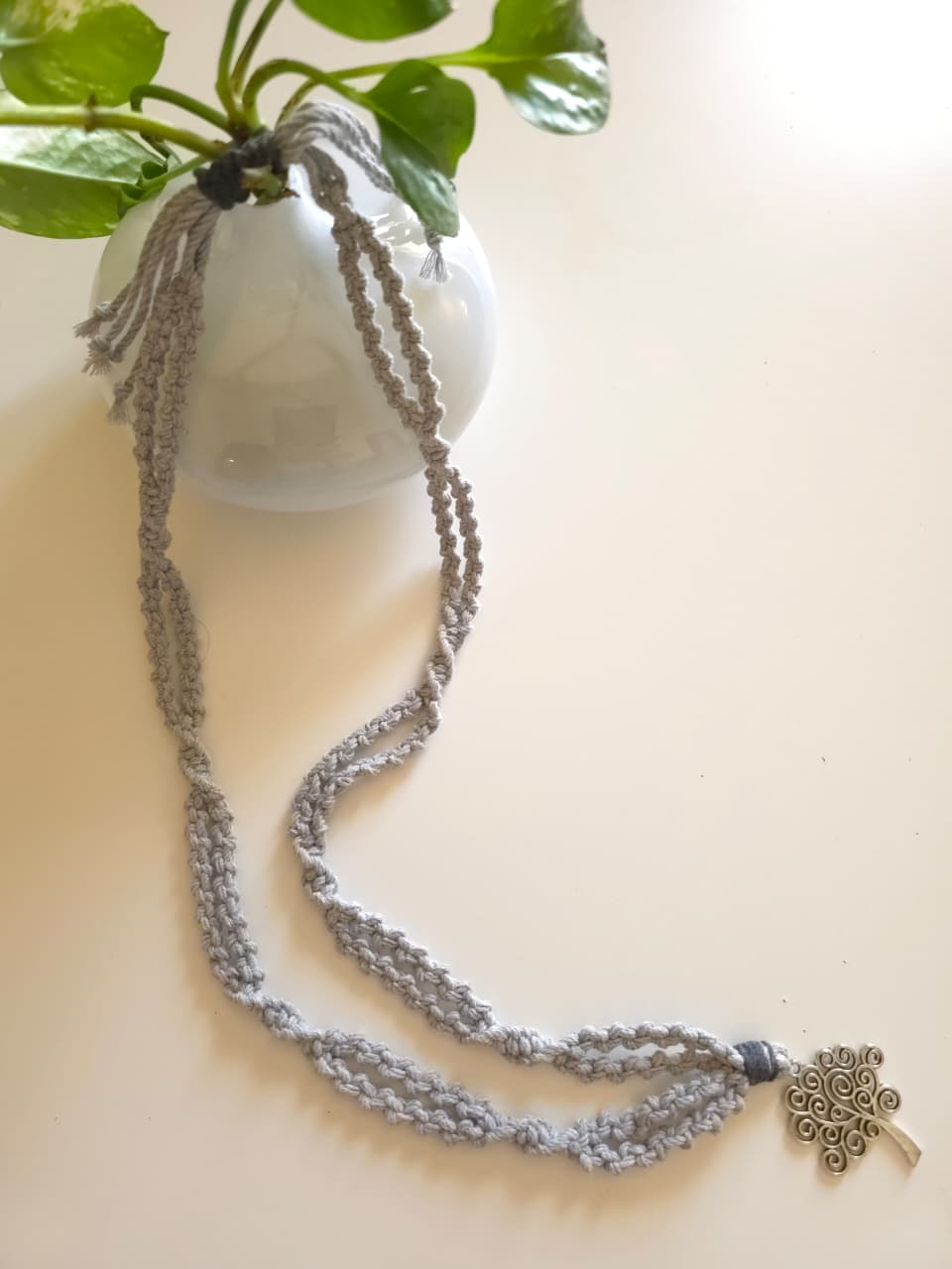 Handmade Macramé Necklace – Elegant, Artistic& Unique