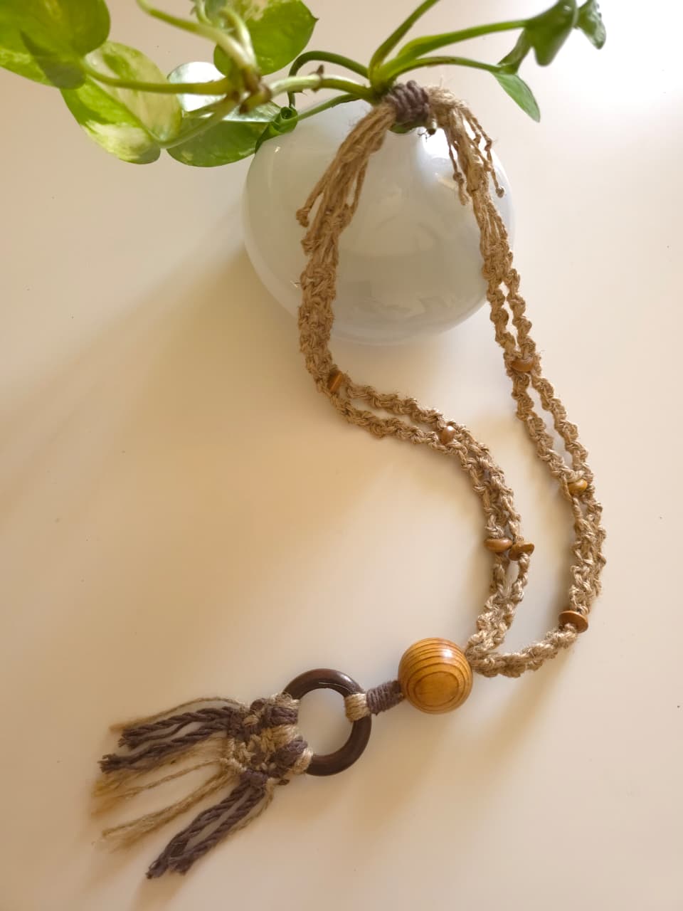 Handmade Macramé Necklace – Elegant, Artistic& Unique