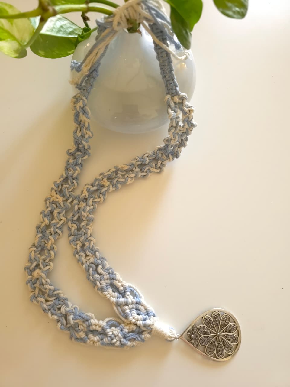 Handmade Macramé Necklace – Elegant, Artistic& Unique