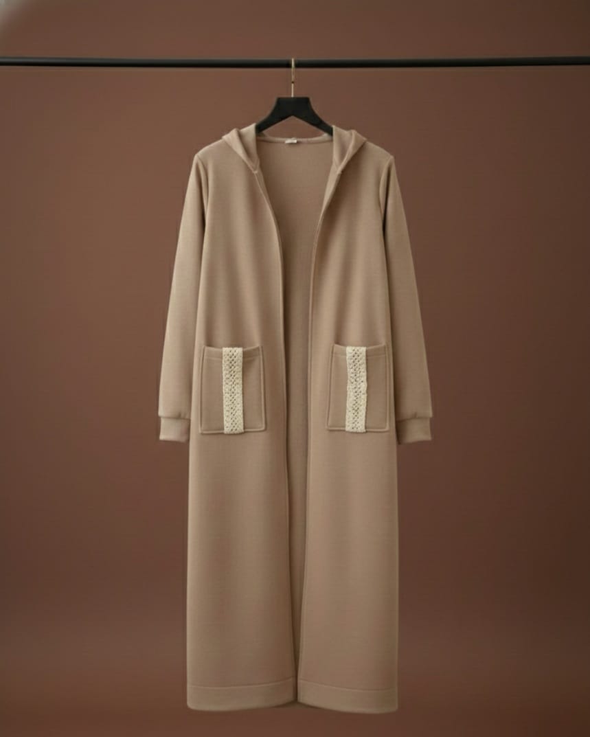 Hooded cardigan handmade details