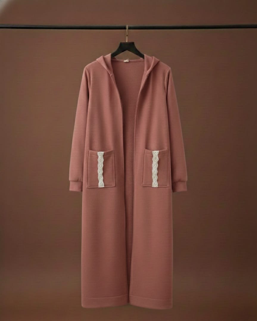 Hooded cardigan handmade details