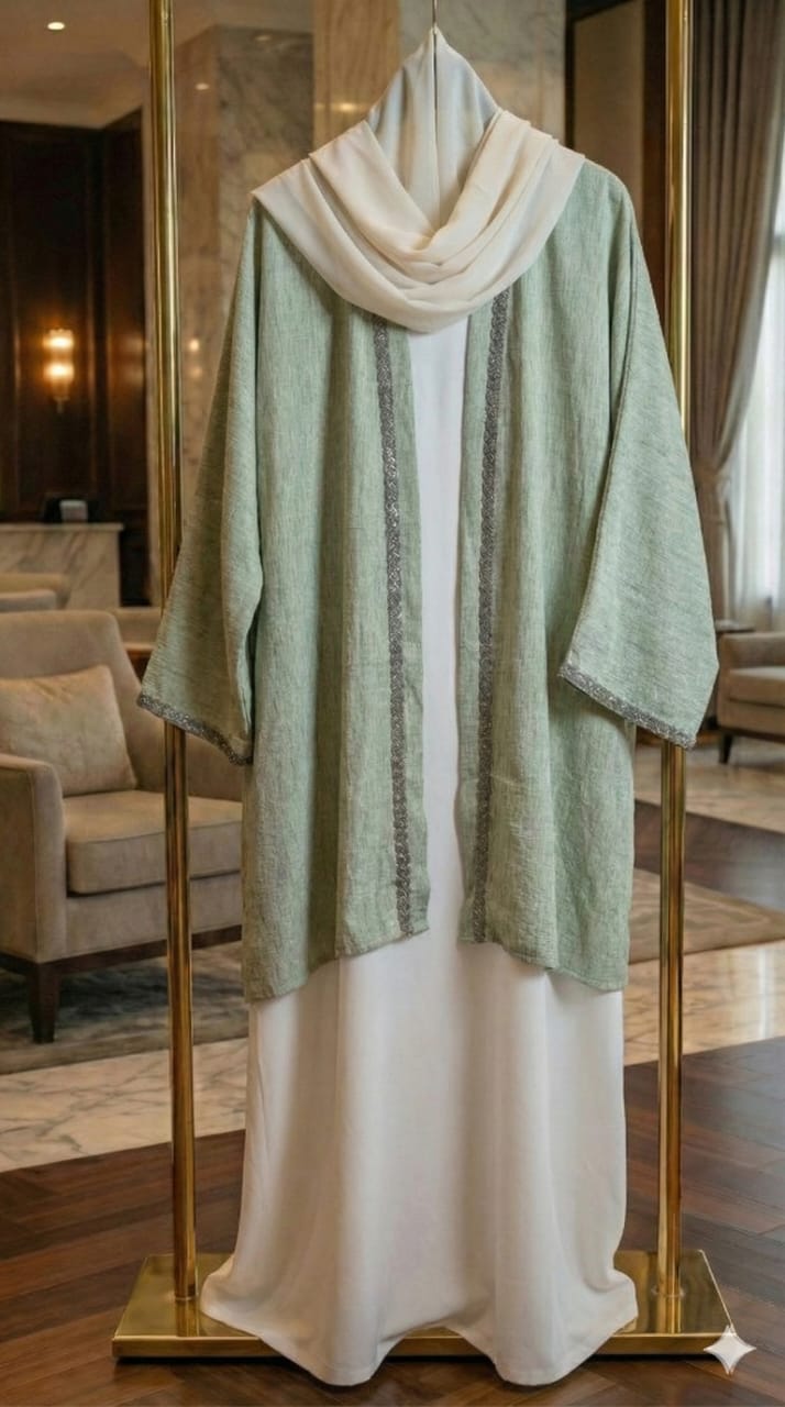 Premium Washed Linen cardigan  كارديجان كتان مغسول فاخر مع تطريز