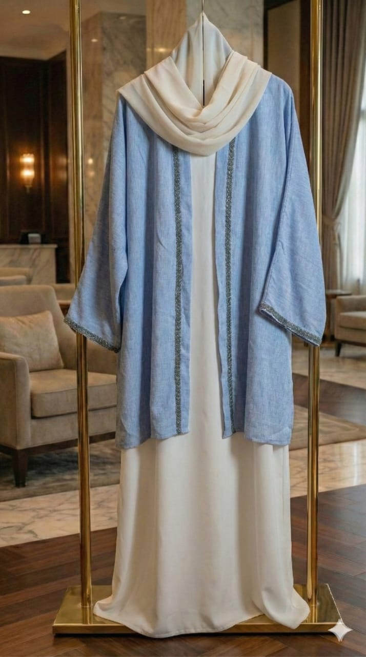 Premium Washed Linen cardigan  كارديجان كتان مغسول فاخر مع تطريز