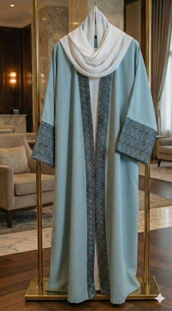 قفطان فاخر بلمسة البروكار Premium TR & Brocade Open-Front Kaftan
