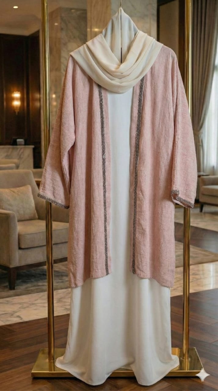 Premium Washed Linen cardigan  كارديجان كتان مغسول فاخر مع تطريز