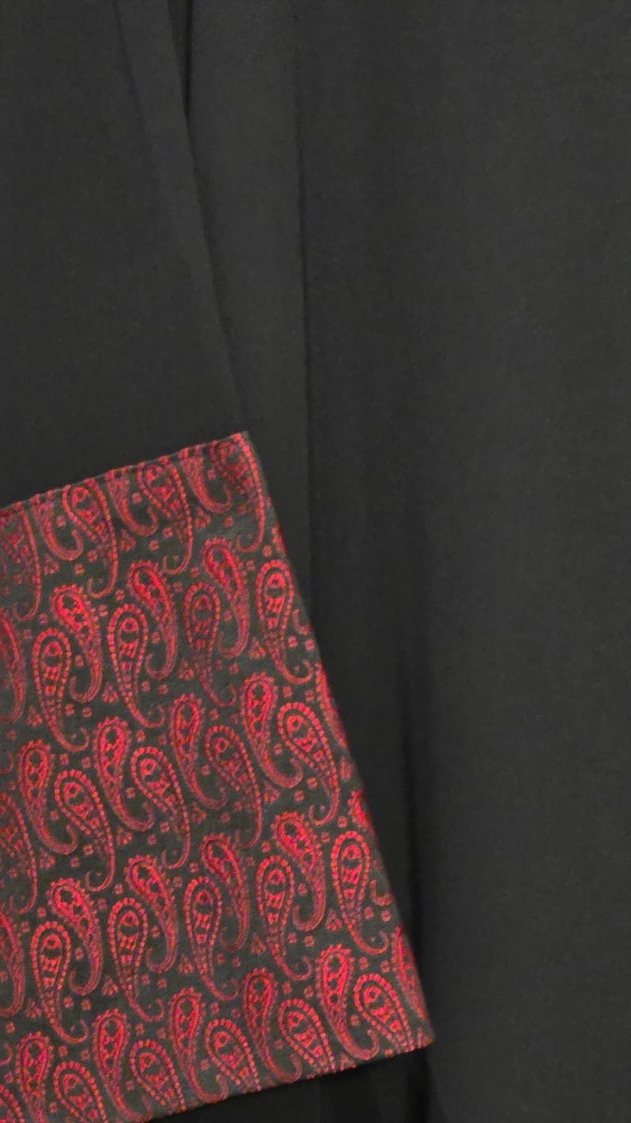 Premium Crepe & Brocade Abaya with Macrame Belt  عباية فاخرة بلمسة البروكار