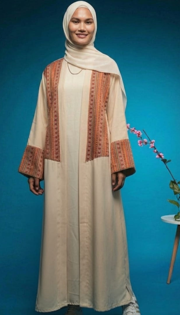 قفطان فاخر مع البروكار Premium TR &amp; Brocade Open-Front Kaftan
