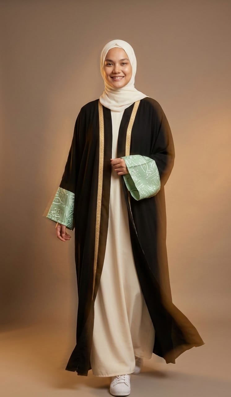 Crepe Kaftan with Free Handmade Macramé Belt  قفطان كريب ناعم مع  هدية حزام مكرمية يدوي